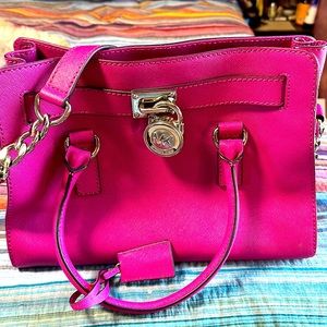Michael Kors medium Raspberry Hamilton satchel